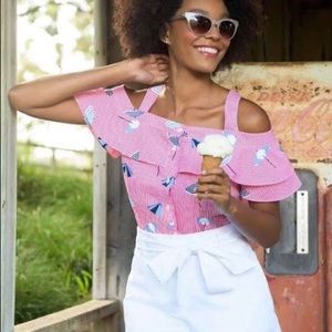 Draper James NWOT Cold-Shoulder Umbrella Top